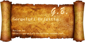 Gergelyfi Brigitta névjegykártya